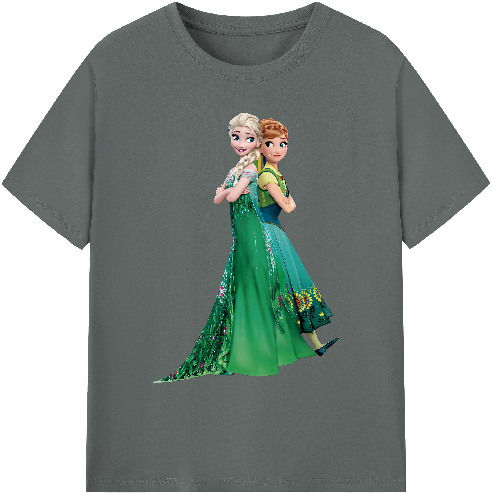 （画像用） アナと雪の女王 アンナ エルサ Frozen Anna Elsa 綿100％ メンズ半袖Tシャツ｜肌触りやわらか＆通気性